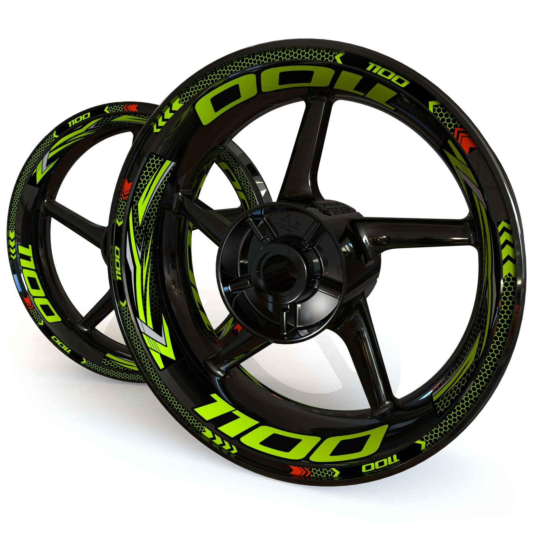 Wheel Stickers - Fits ZRX1100 - "Grid"