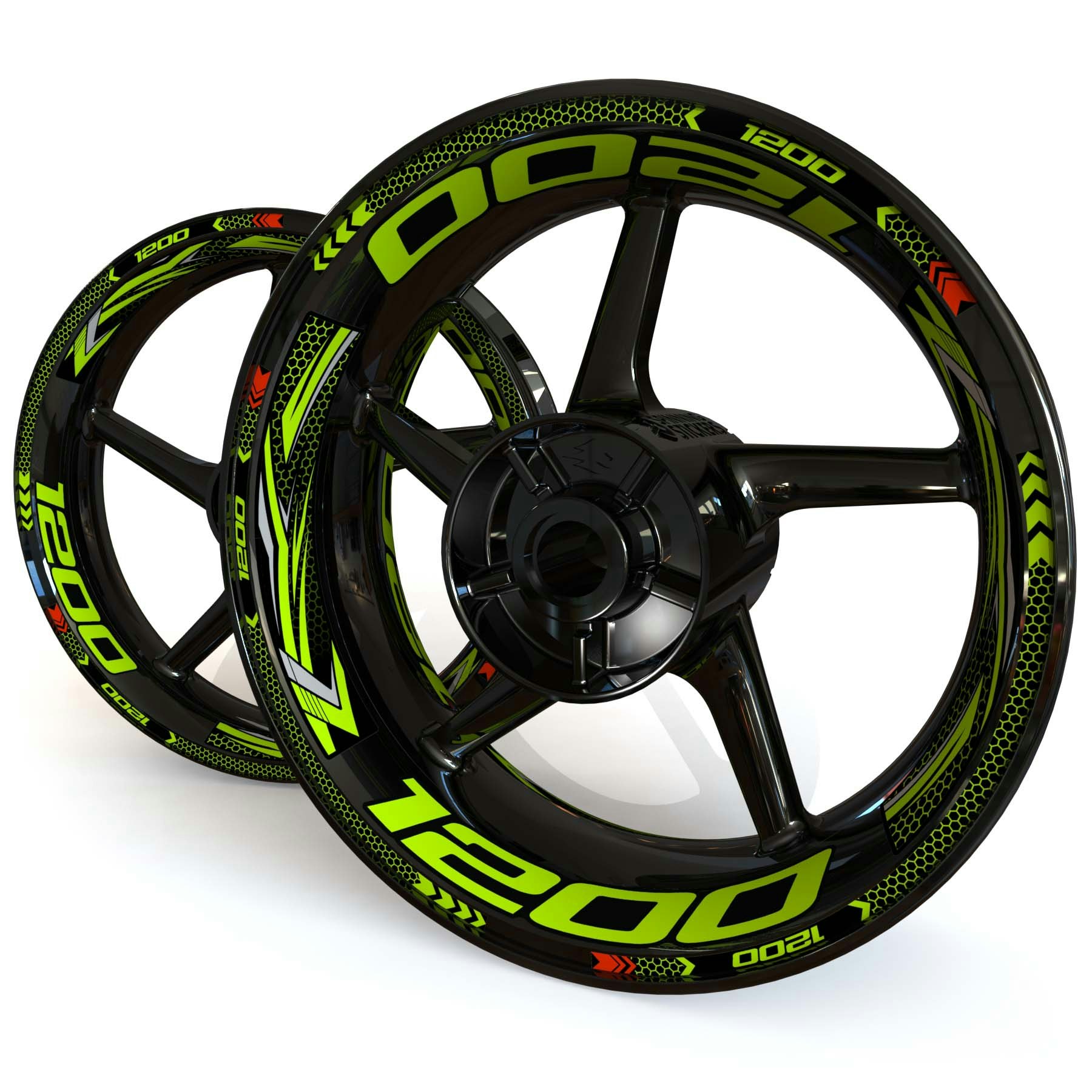 Wheel Stickers - Fits ZRX1200 - "Grid"