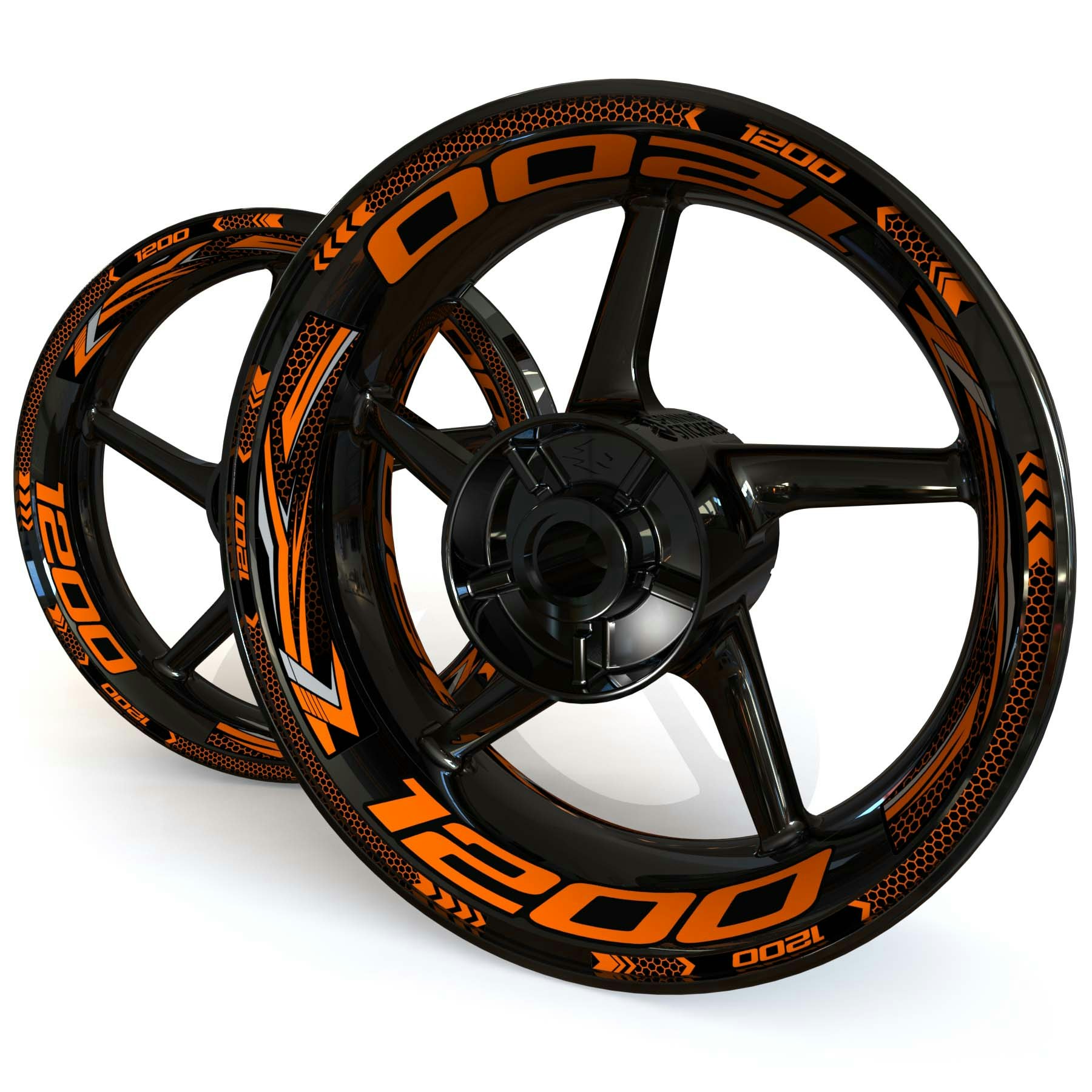 Wheel Stickers - Fits ZRX1200 - "Grid"