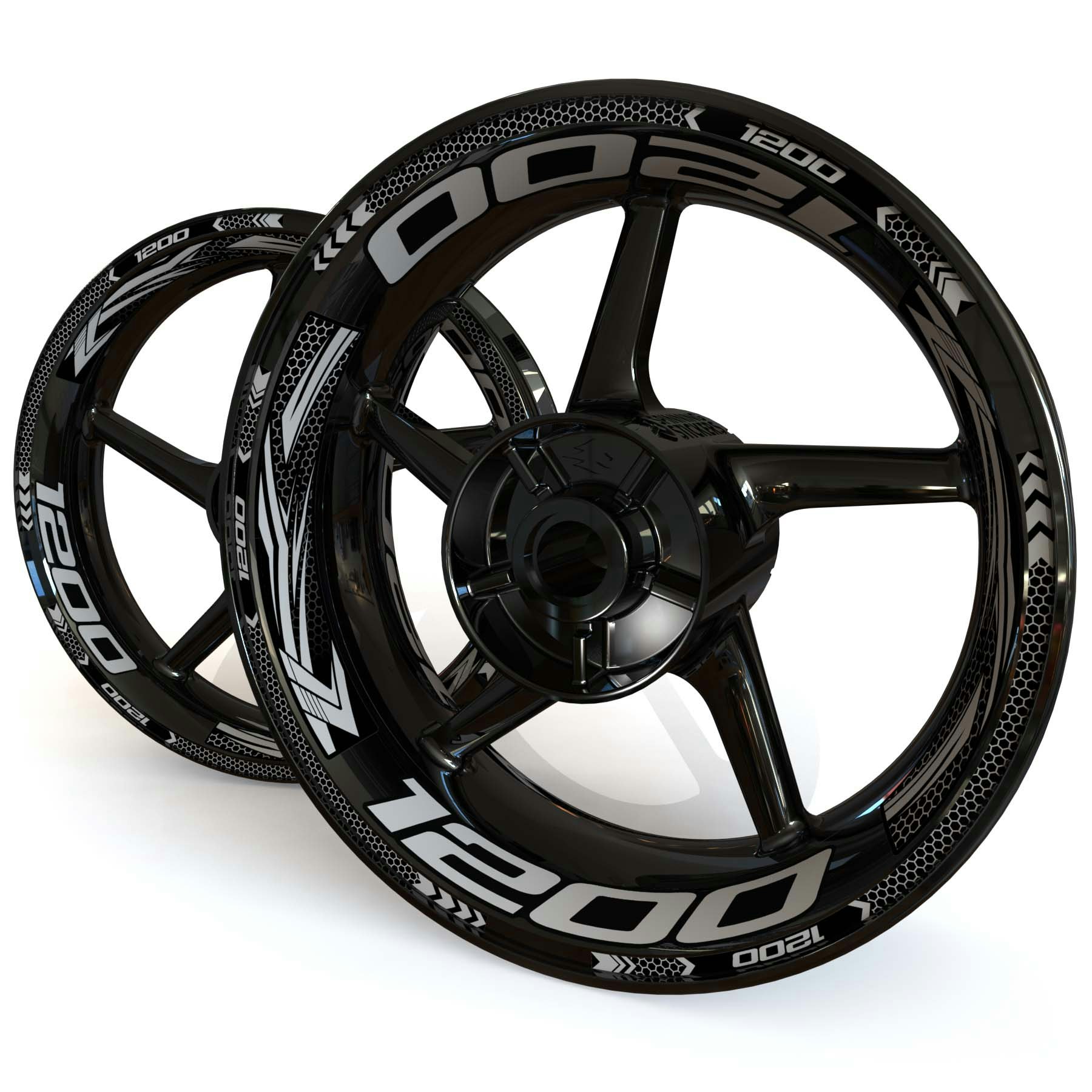 Wheel Stickers - Fits ZRX1200 - "Grid"
