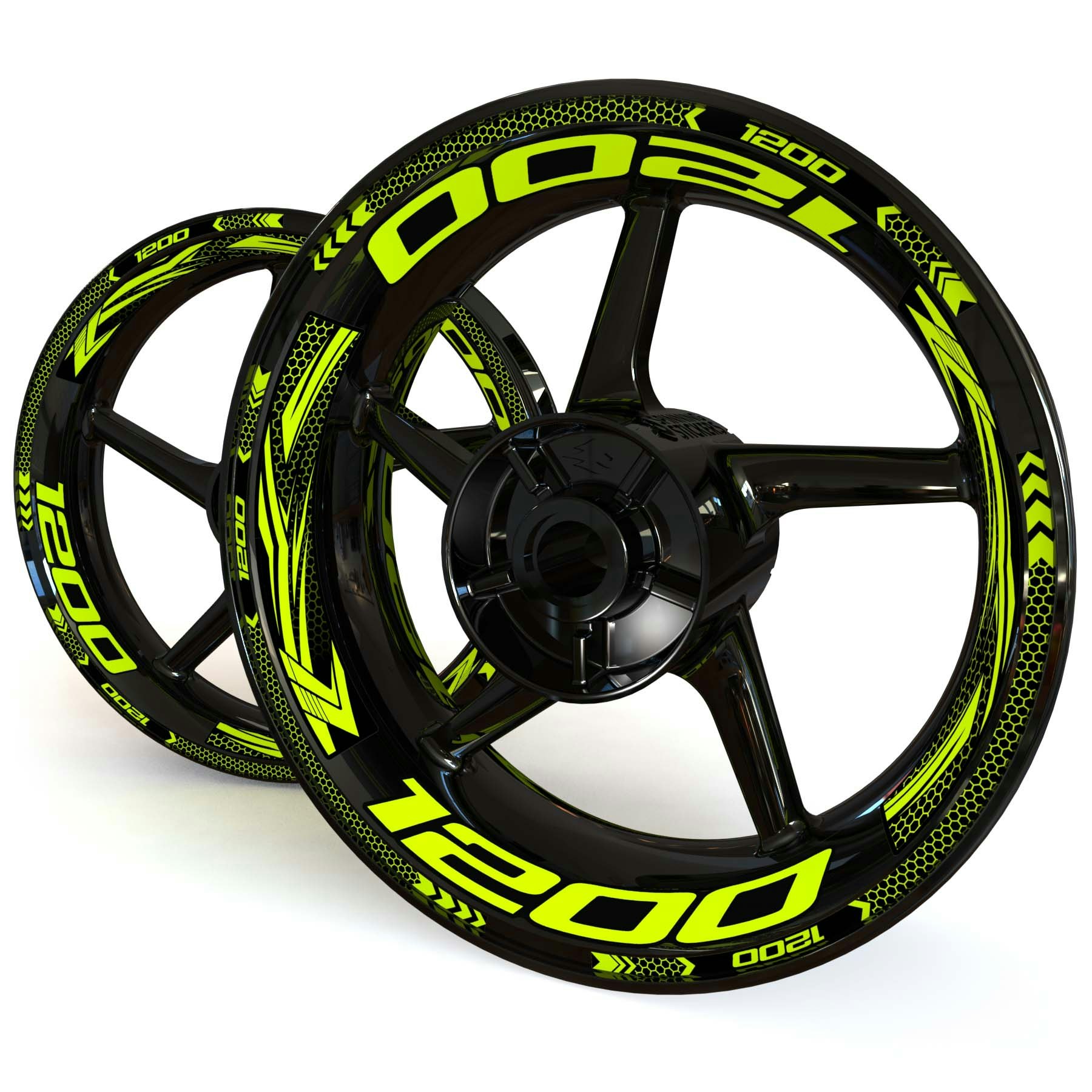 Wheel Stickers - Fits ZRX1200 - "Grid"