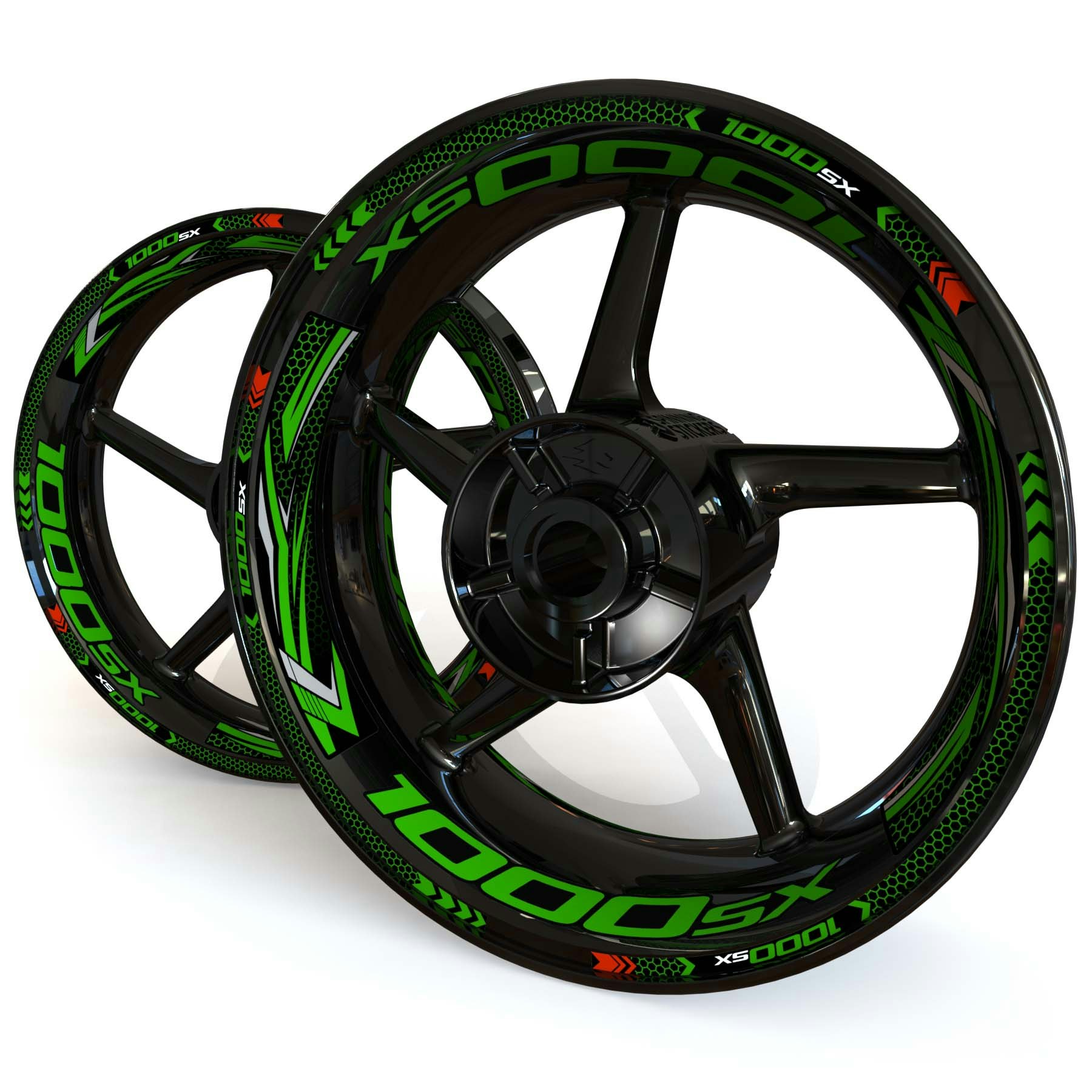 Wheel Stickers - Fits Ninja 1000SX - "Grid"