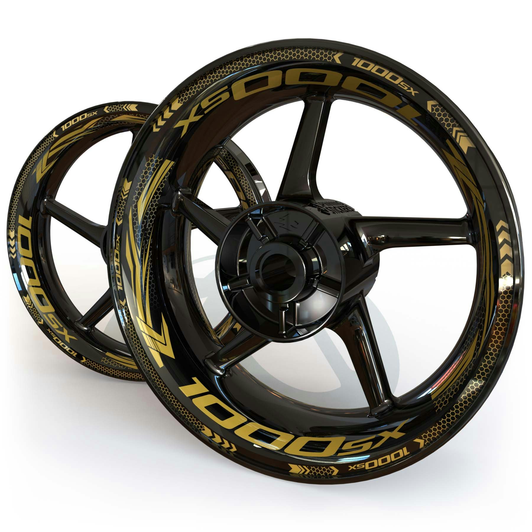 Wheel Stickers - Fits Ninja 1000SX - "Grid"