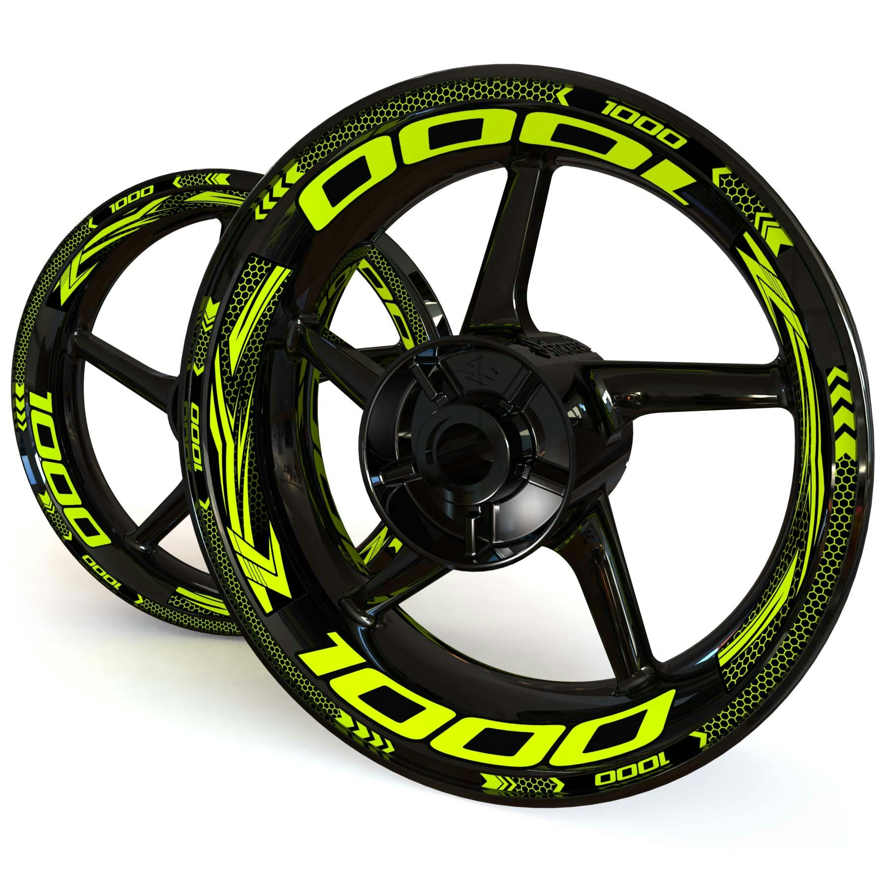 Wheel Stickers - Fits Ninja H2 - "Grid"