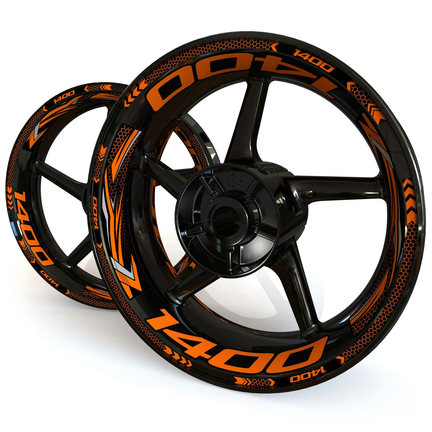 Wheel Stickers - Fits ZX-14R - "Grid"