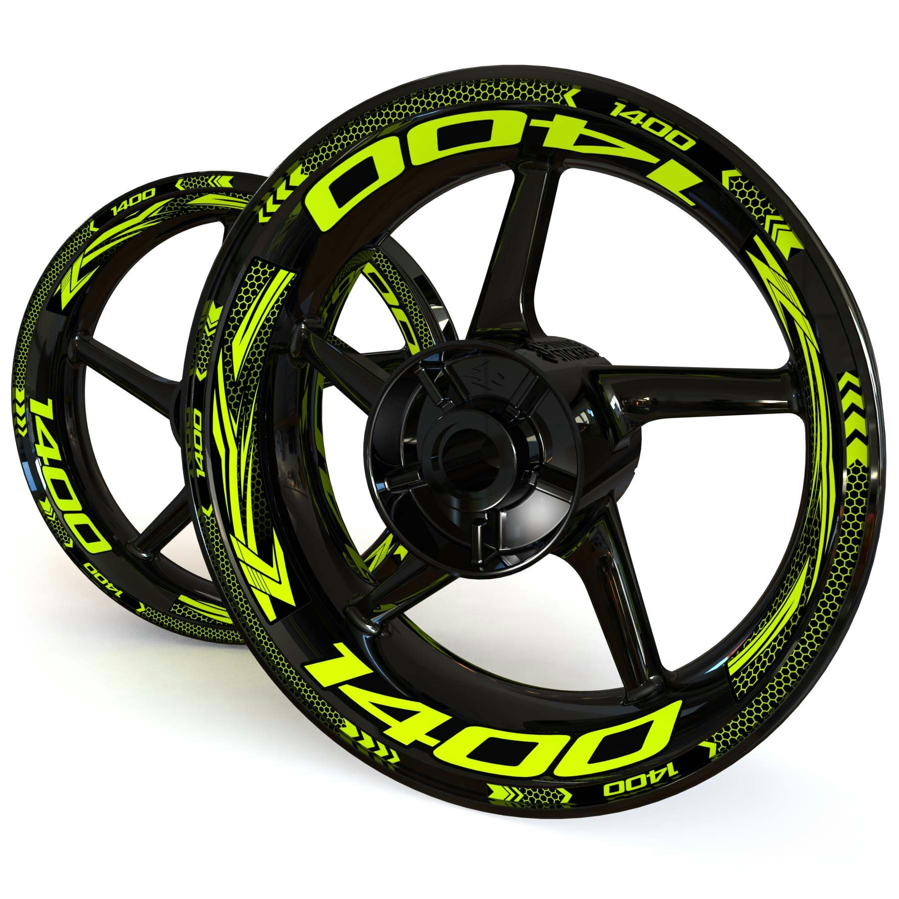 Wheel Stickers - Fits ZX-14R - "Grid"