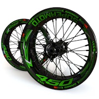 Wheel Stickers - Fits KXF450 - "Grid"