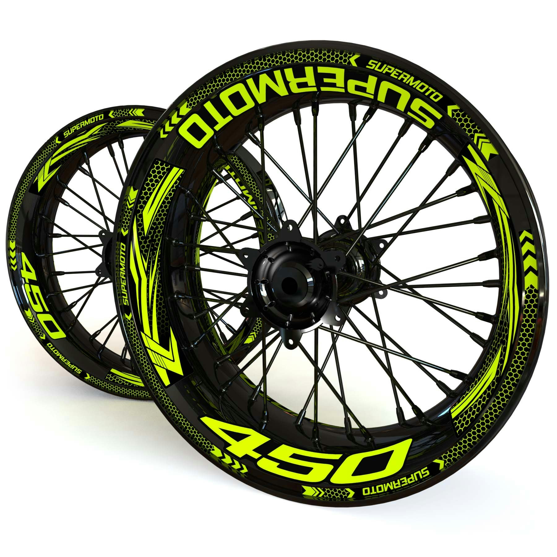 Wheel Stickers - Fits KXF450 - "Grid"
