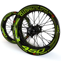 Wheel Stickers - Fits KXF450 - "Grid"