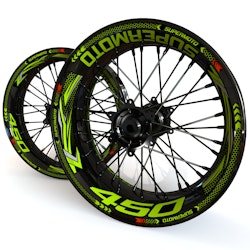 Wheel Stickers - Fits KXF450 - "Grid"