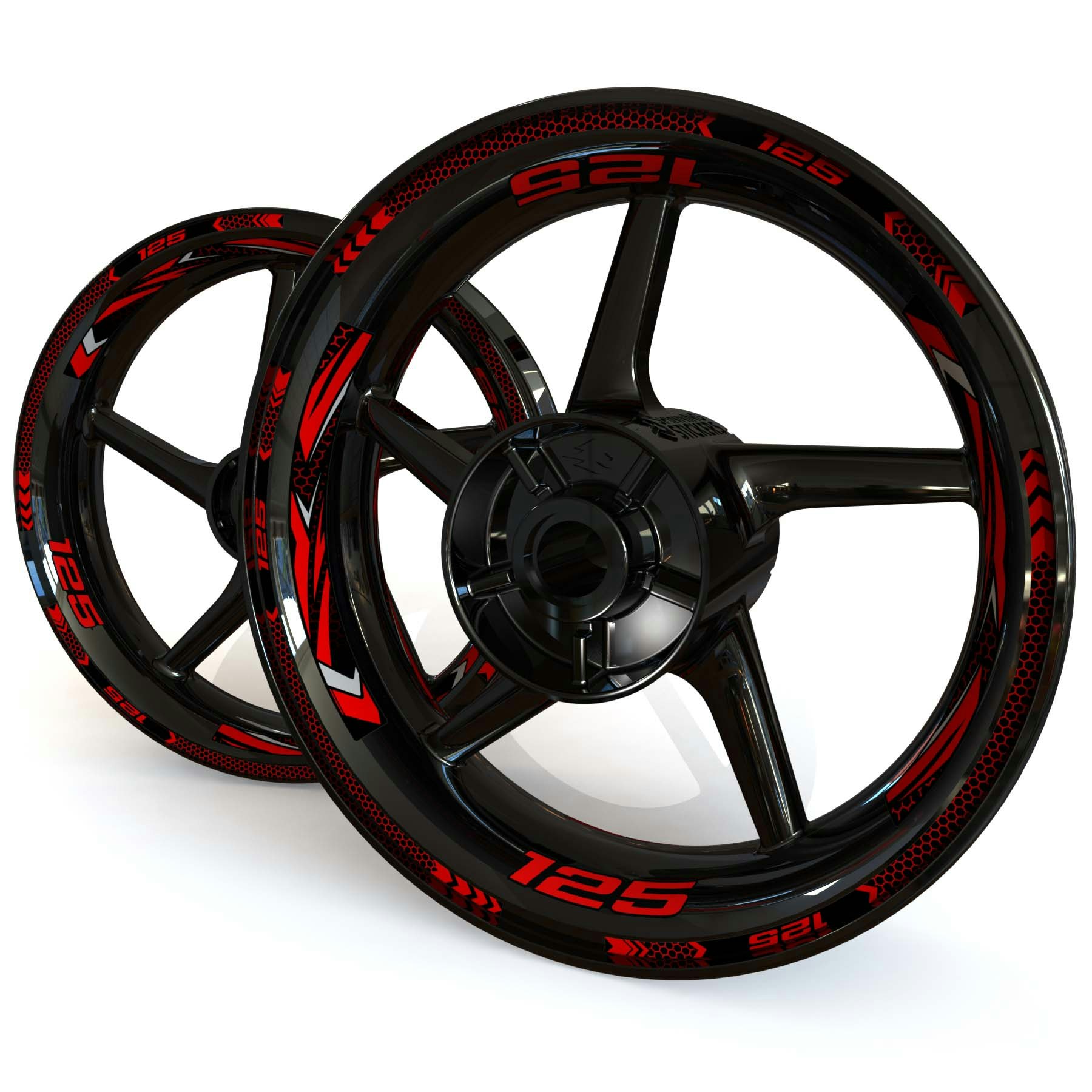 Wheel Stickers - Fits Ninja 125 - "Grid"