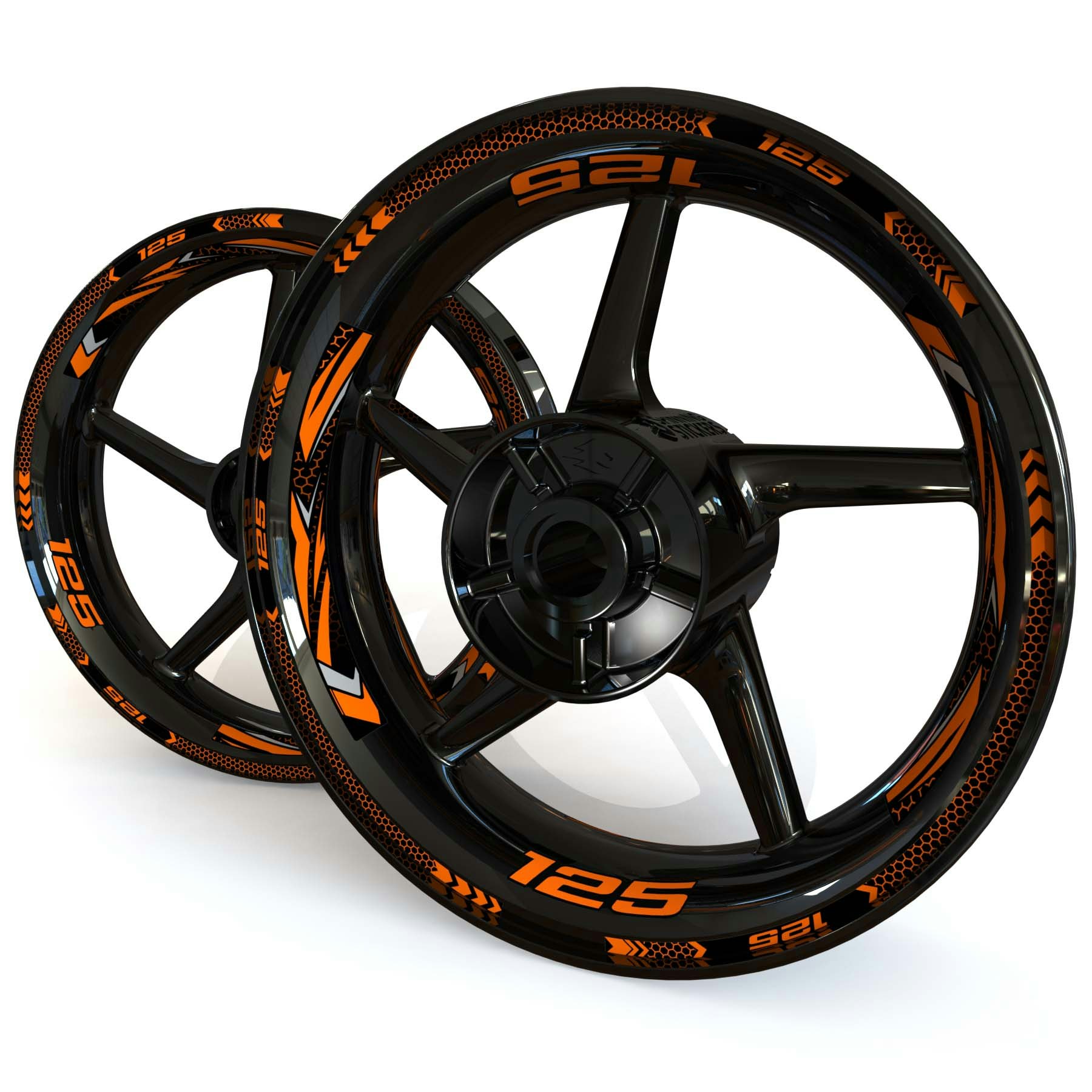 Wheel Stickers - Fits Ninja 125 - "Grid"