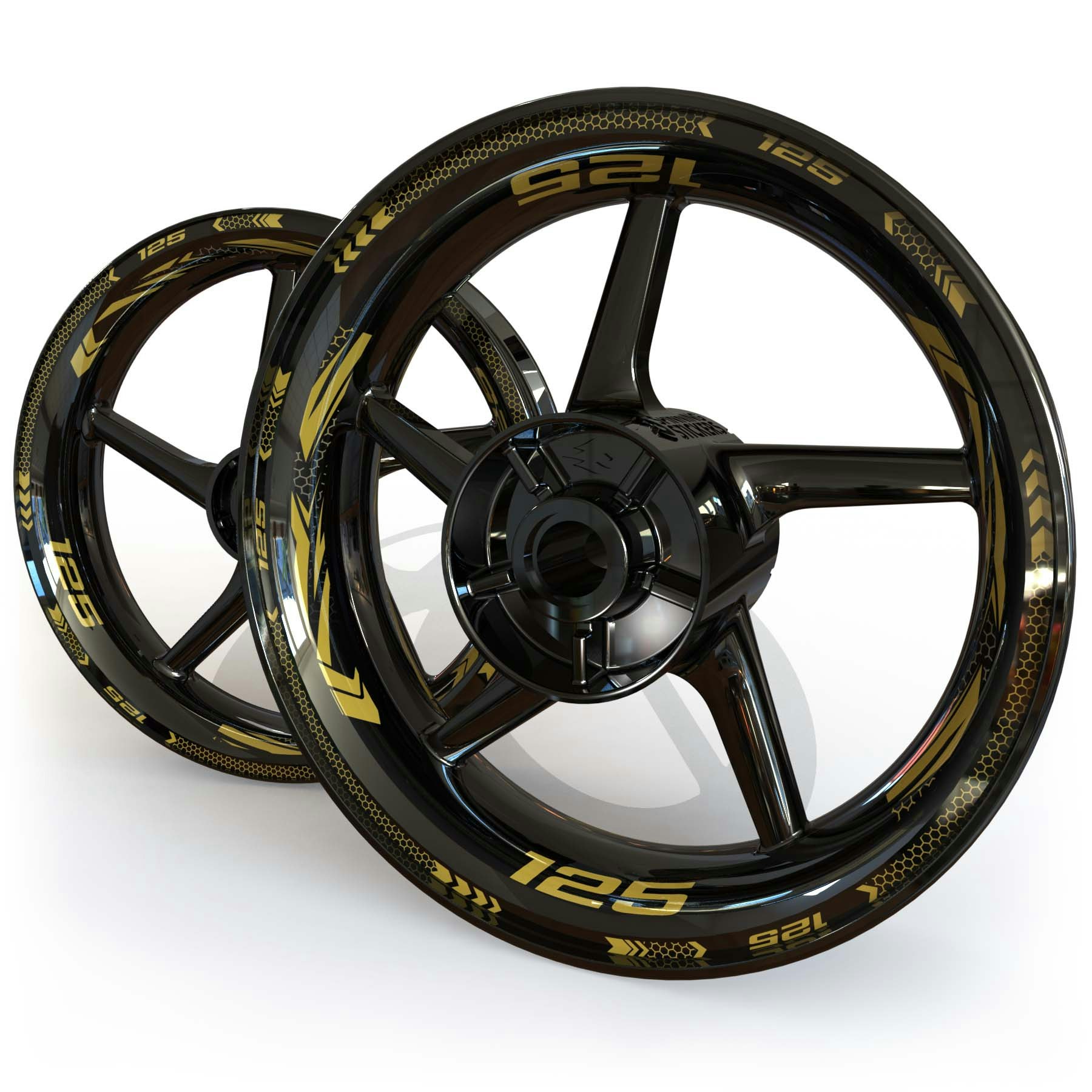 Wheel Stickers - Fits Ninja 125 - "Grid"