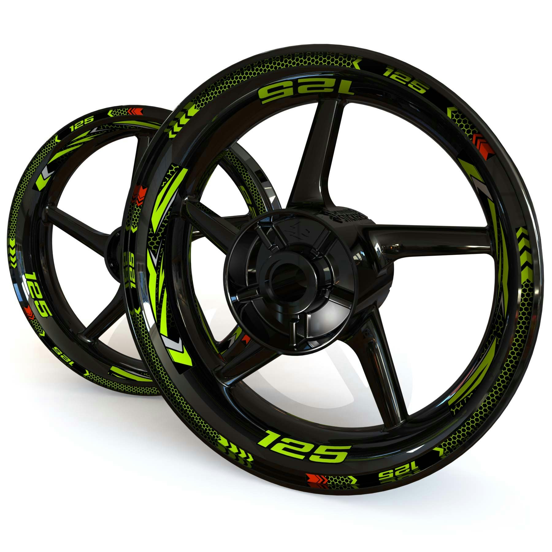 Wheel Stickers - Fits Ninja 125 - "Grid"
