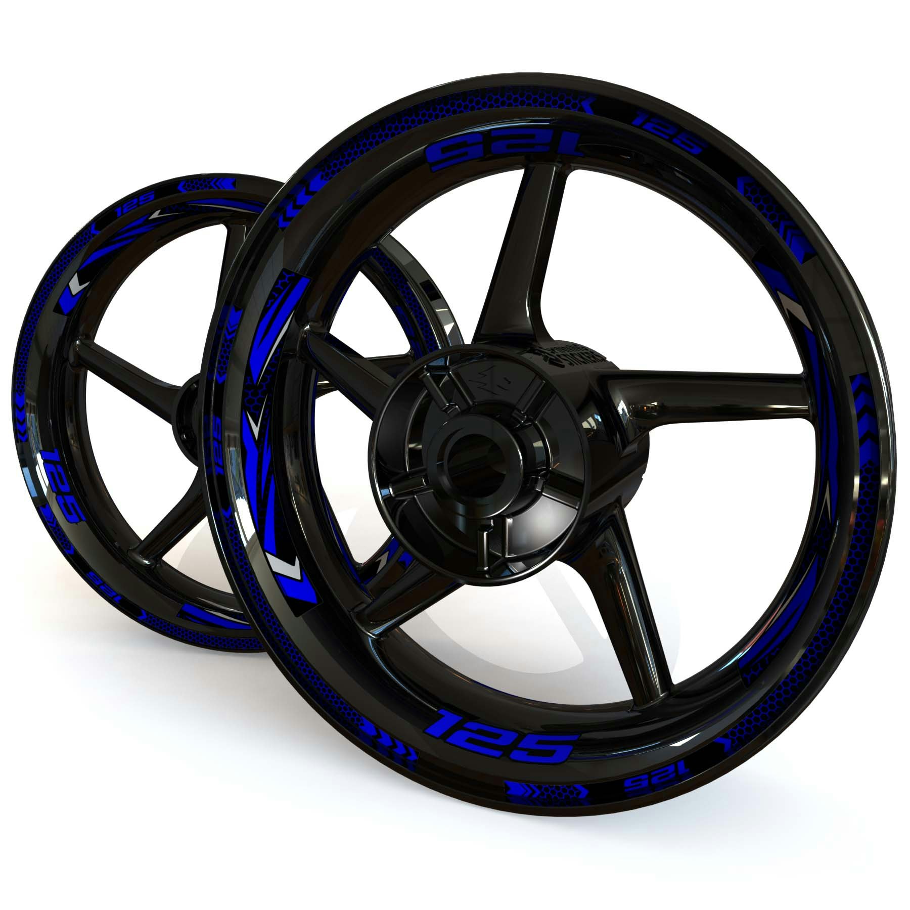Wheel Stickers - Fits Ninja 125 - "Grid"
