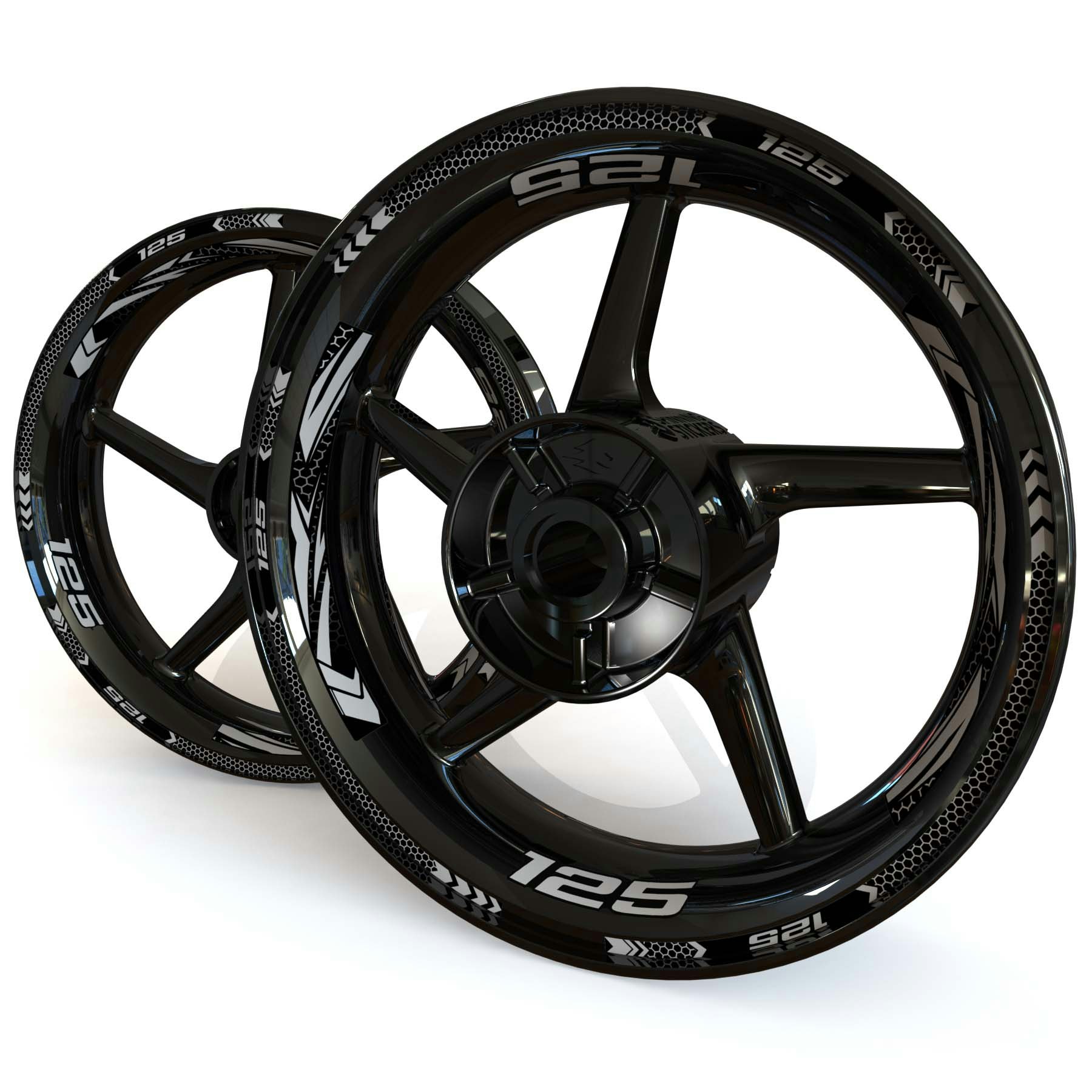 Wheel Stickers - Fits Ninja 125 - "Grid"