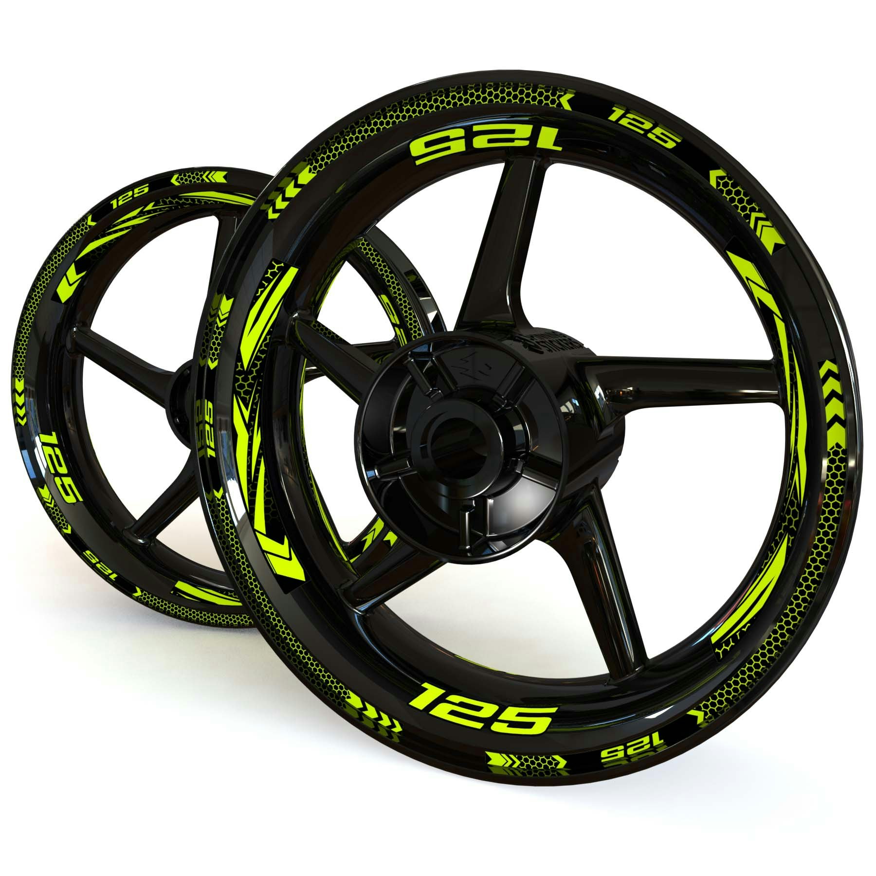 Wheel Stickers - Fits Ninja 125 - "Grid"