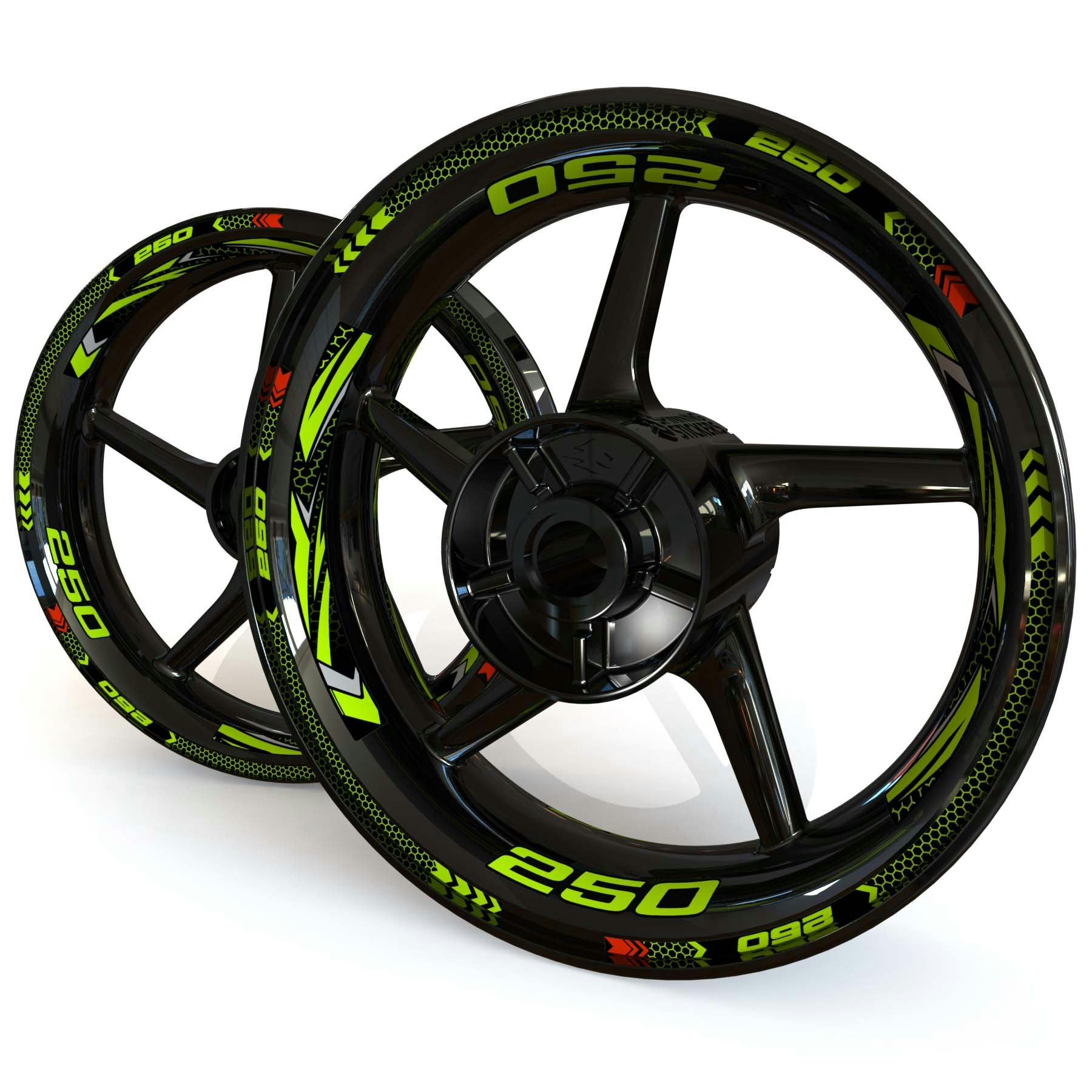 Wheel Stickers - Fits Ninja 250 - "Grid"