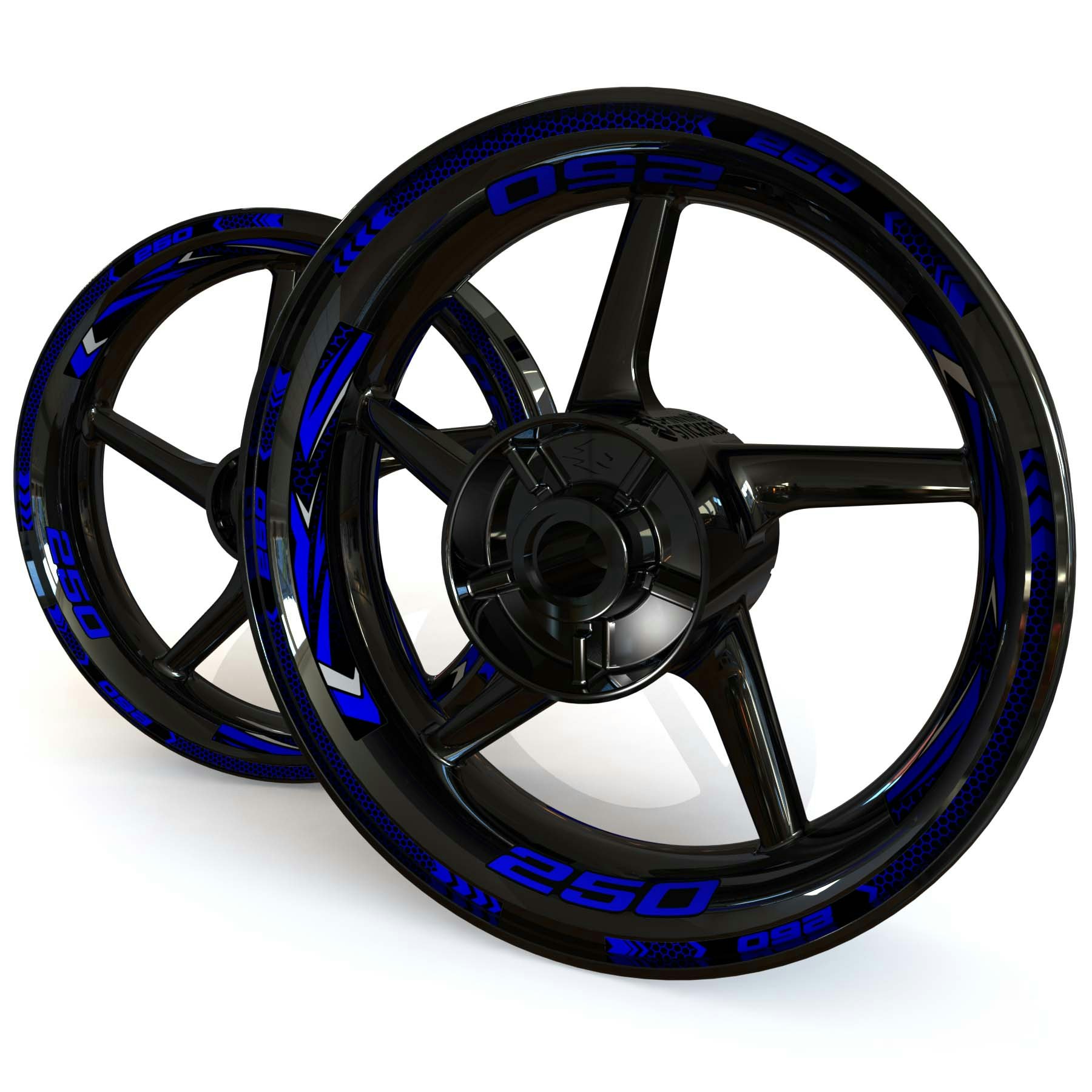 Wheel Stickers - Fits Ninja 250 - "Grid"