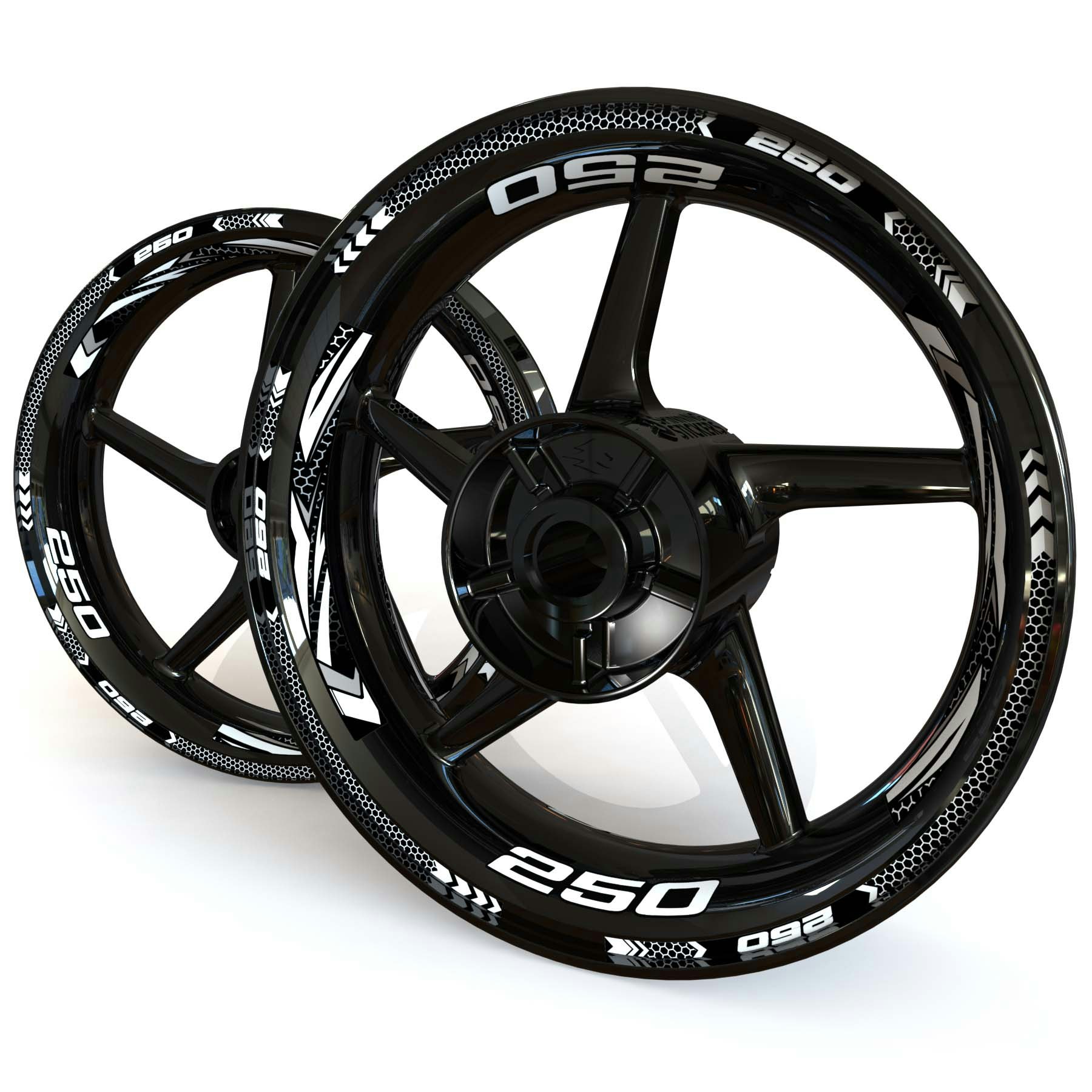 Wheel Stickers - Fits Ninja 250 - "Grid"