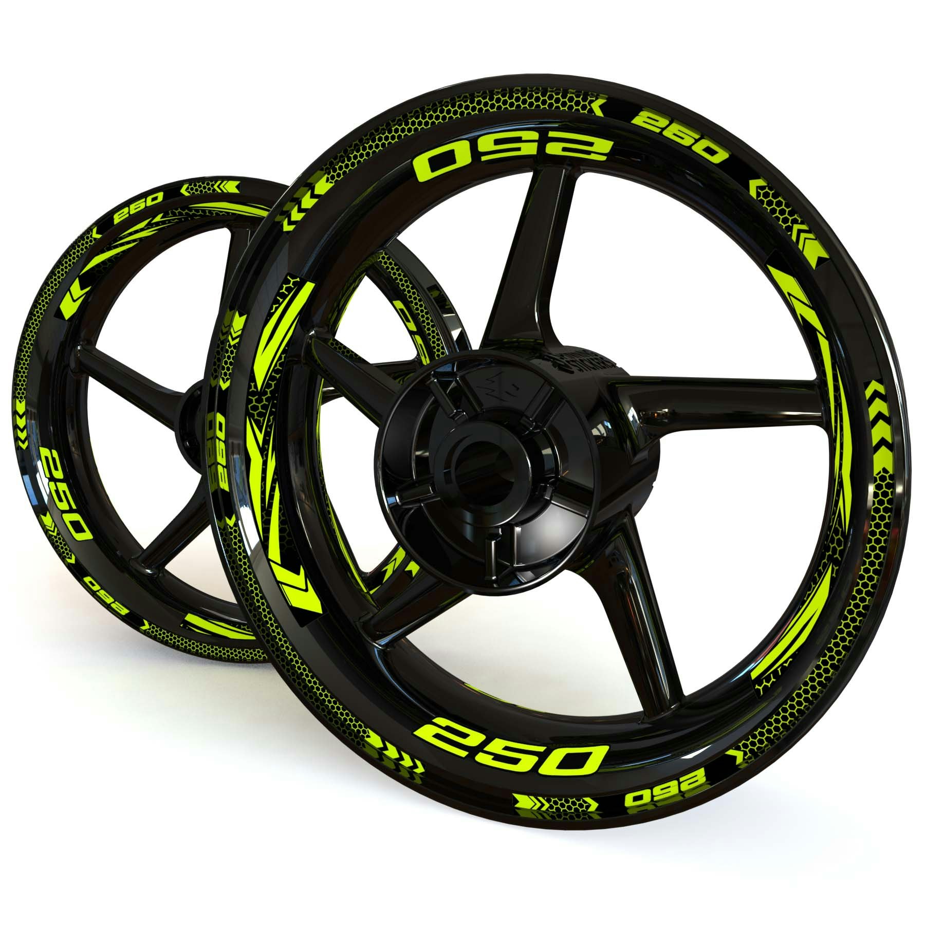 Wheel Stickers - Fits Ninja 250 - "Grid"