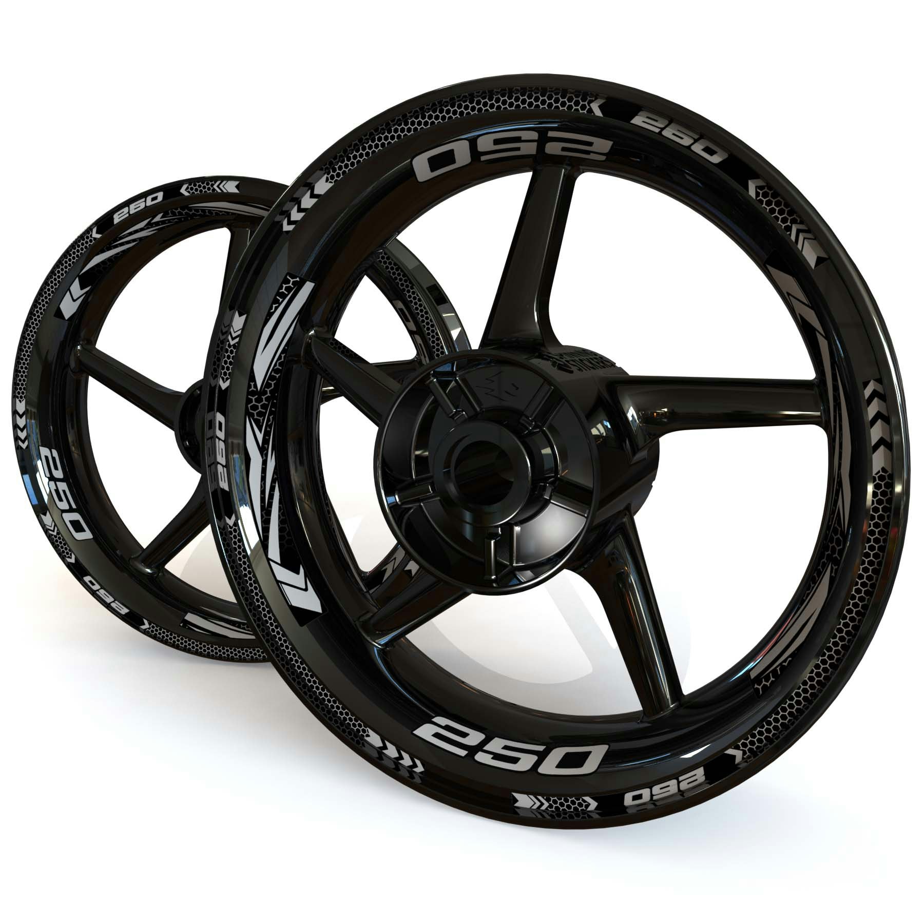 Wheel Stickers - Fits Ninja 250 - "Grid"