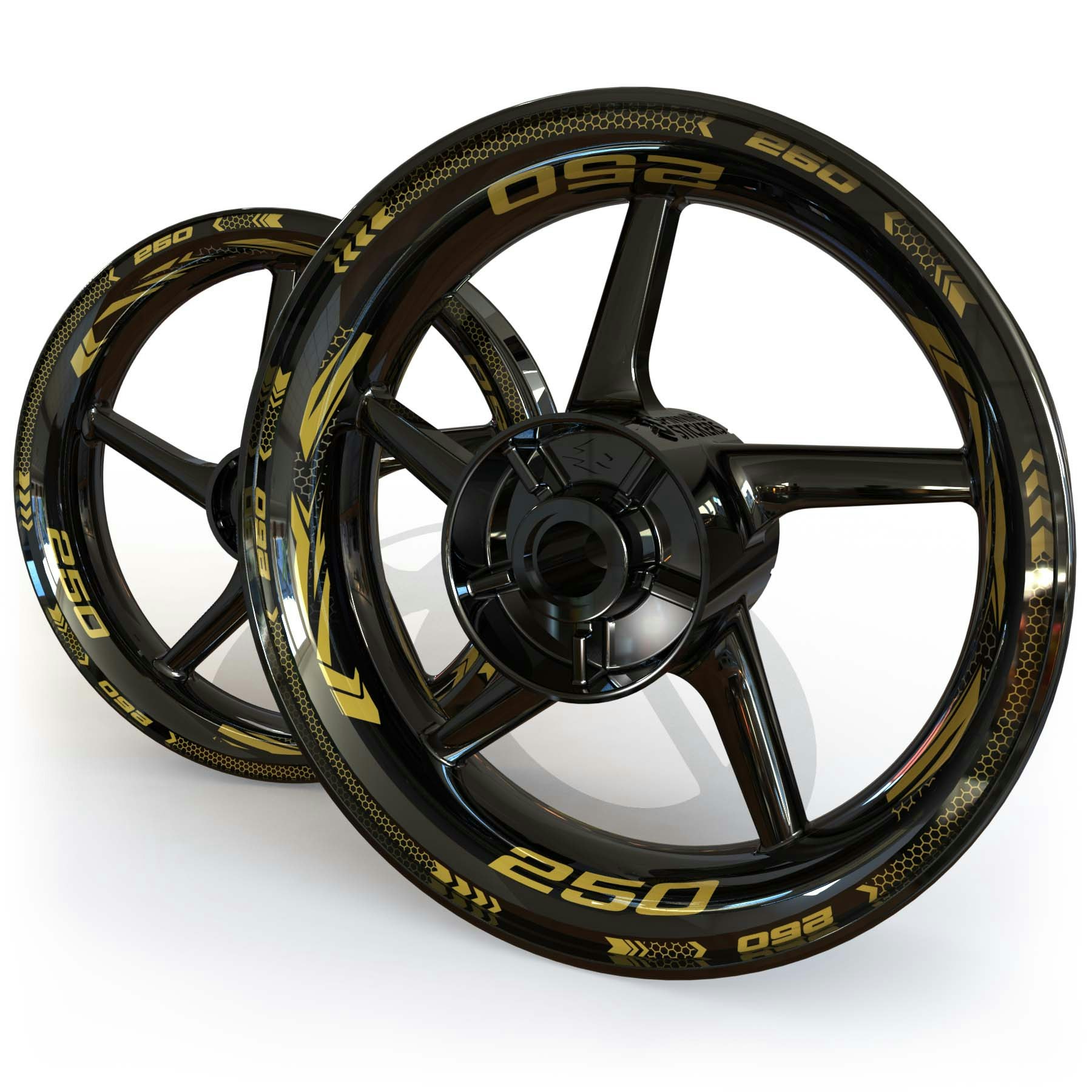 Wheel Stickers - Fits Ninja 250 - "Grid"