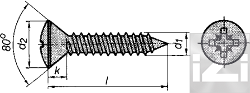 Skruv Rostfri Kullerförsänkt KFXS Z 4,2x16 mm