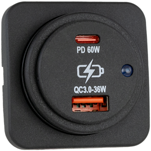 USB-C / USB-A uttag, utanpåliggande