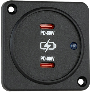 USB-C uttag, dubbelt, infällt