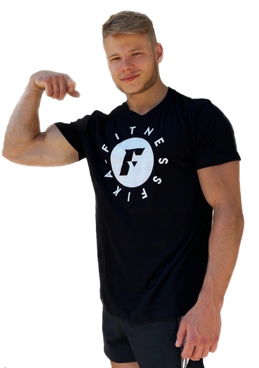 T-shirt Svart/vit Herr Fitnessfika