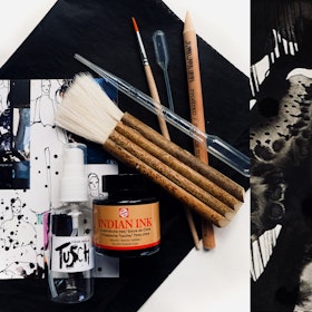 Svart tusch-kit, Indian-Ink.