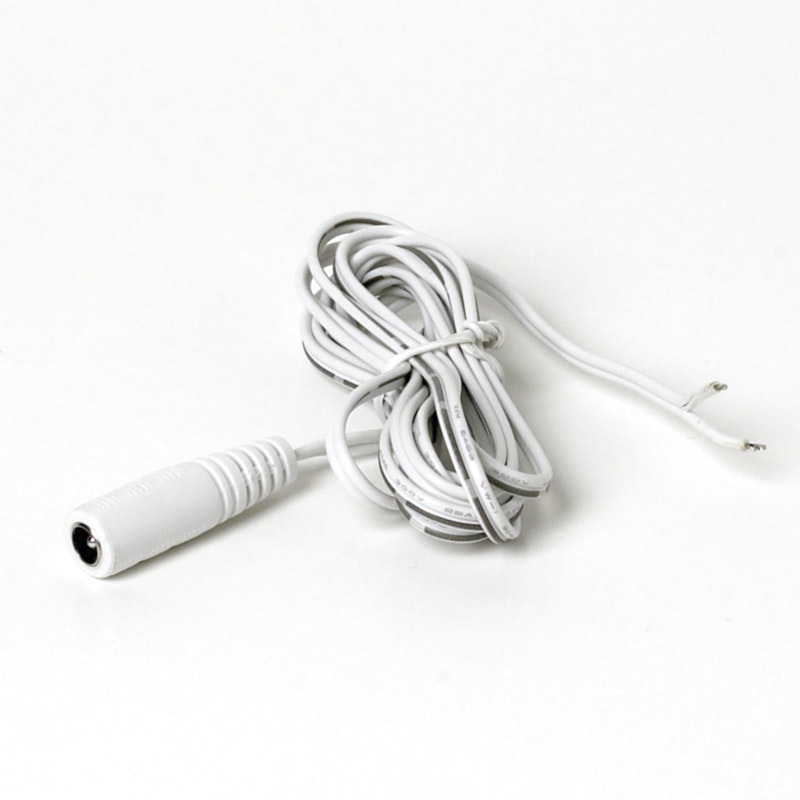 DC-kontakt Hane med kabel 1,5m vit