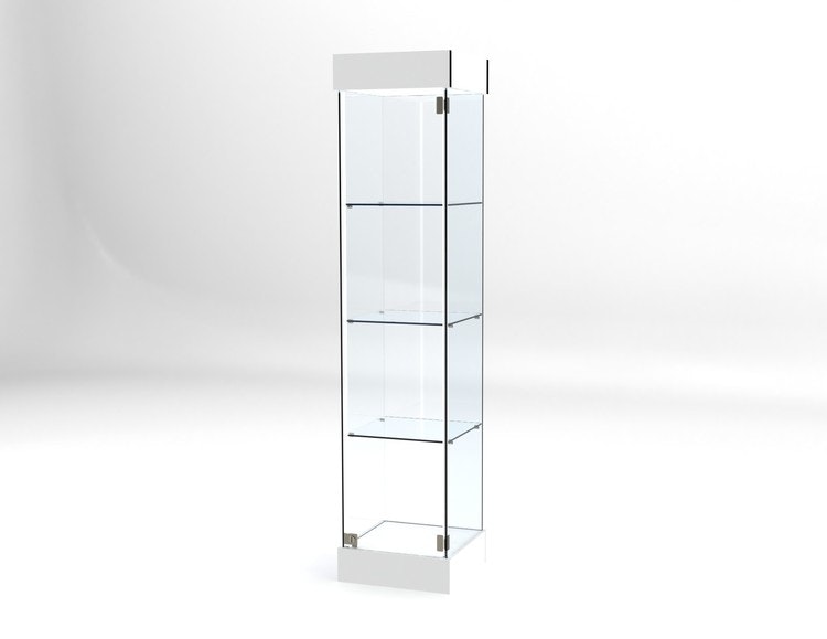 Glasvitrin BAS 40*40*172 cm med 12 cm topp