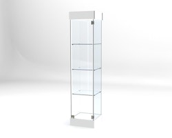 Glasvitrin BAS 40*40*172 cm med 12 cm topp