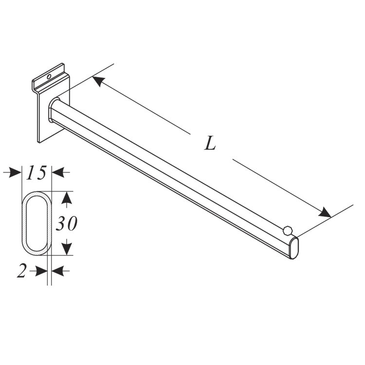 Konsol rak med kula 30-40 cm