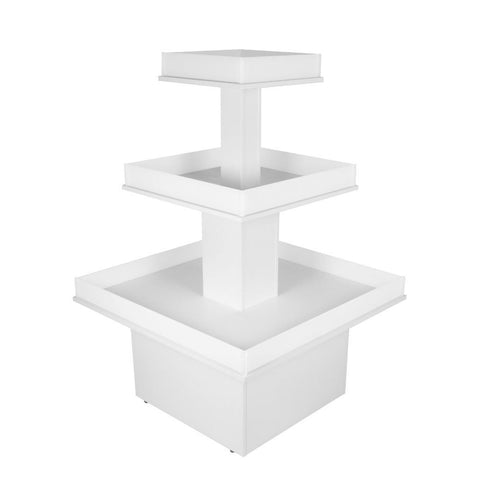 Exponeringsbord Pyramid med plexi kant- vit - I-1