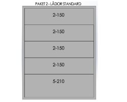 Låda - PAKET 2- 5 st - Kassadisk Standard