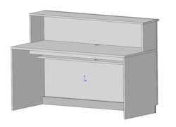 Kassadisk Standard  - Skrivbord 70*160*75/123 cm - förhöjd front