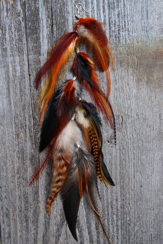 Autumn Feather earring