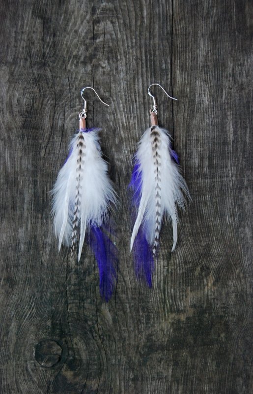 Over the moon Feather Earrings