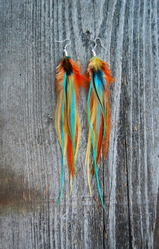 Tropical Feather earrings