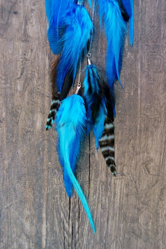 Blue lagoon Feather earring