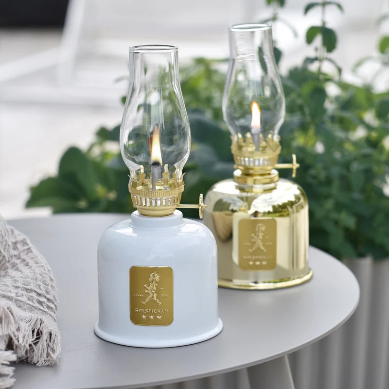 Fotogenlampa vit/guld