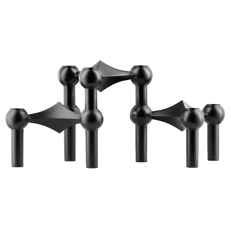 Ljusstake svart 3-pack