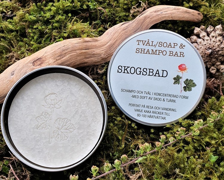 Skogsbad tvål & schampo kaka i ask