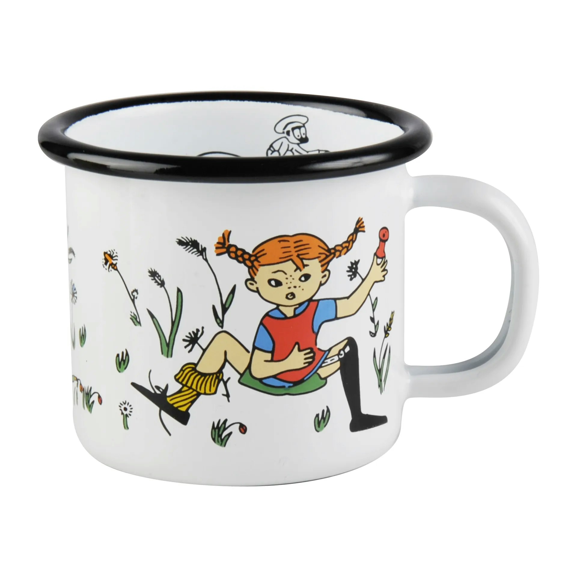 Mugg emaljerad "Pippi och Mr Nilsson" 1,5 dl