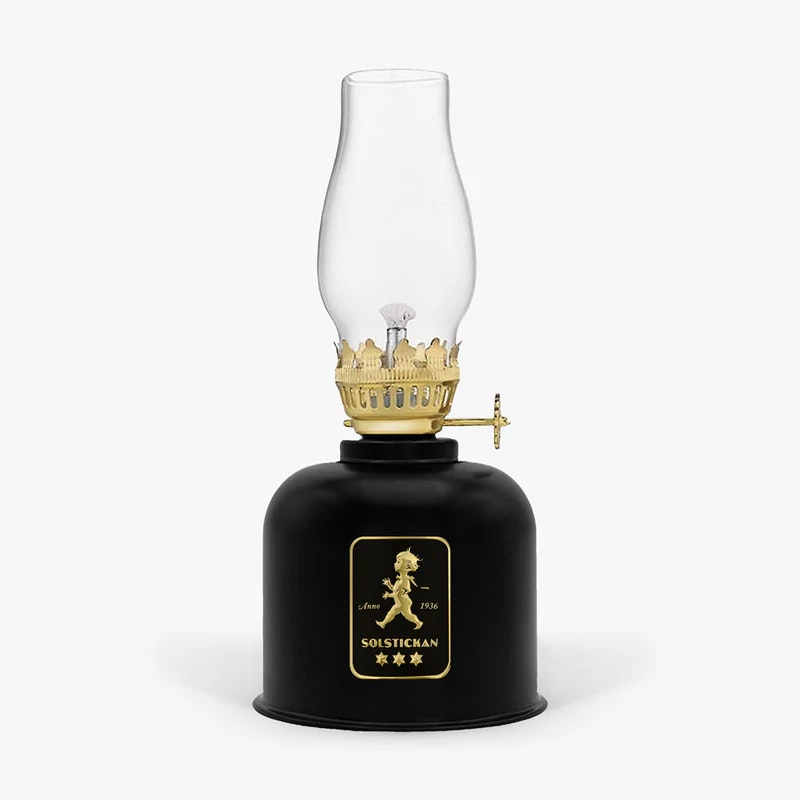 Fotogenlampa svart/guld