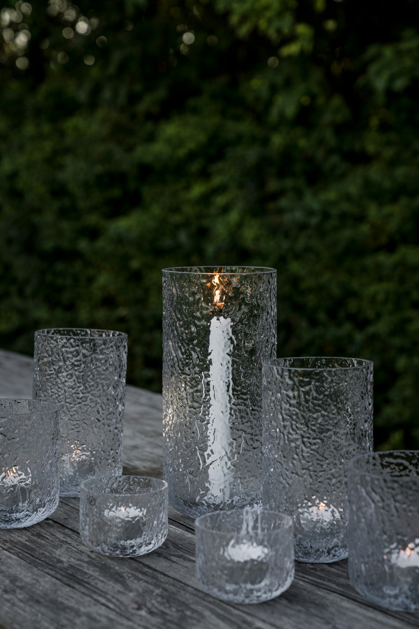 Ljuslykta mönstrat glas