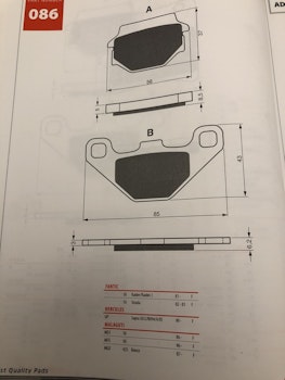 Fantic 50 Strada/Raider, Malaguti MEX50 MFX50 MGX425 Ronco mfl GoldFren Bromsbelägg (086AD)